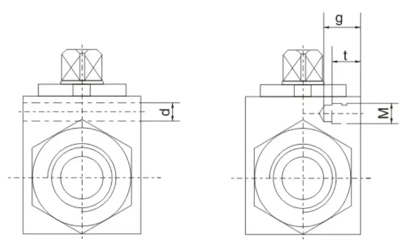 KHB / KHB3K threaded-hole mounting dimensions